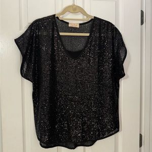 Sofia Black Sequin Blouse